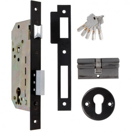 AMIG 8293  
 Cerradura 340  
 50/85  
 Acero  
 Negro