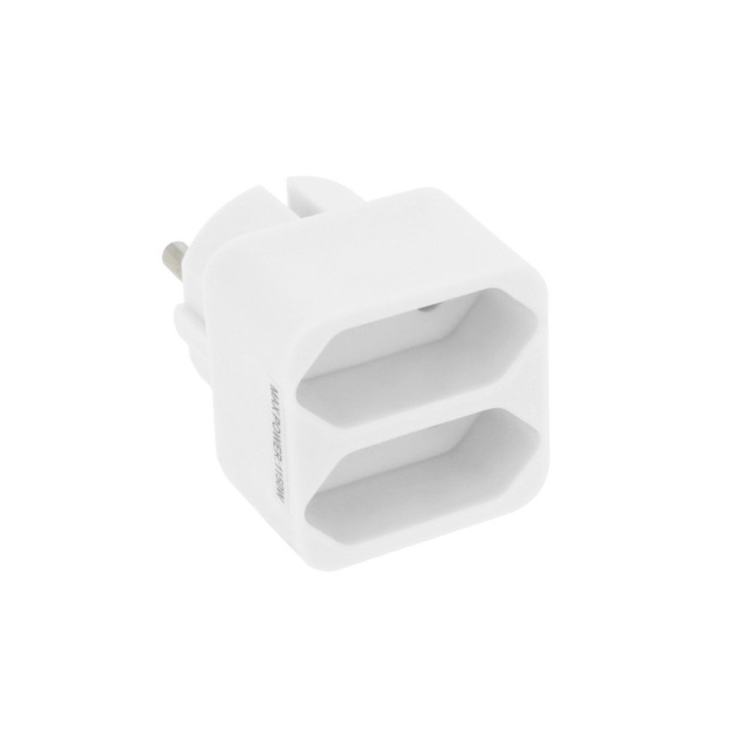 AMIG 8395  
 Adaptador de 2 vías 3205  
 44 x 46 x 65 mm  
 Policarbonato  
 Blanco