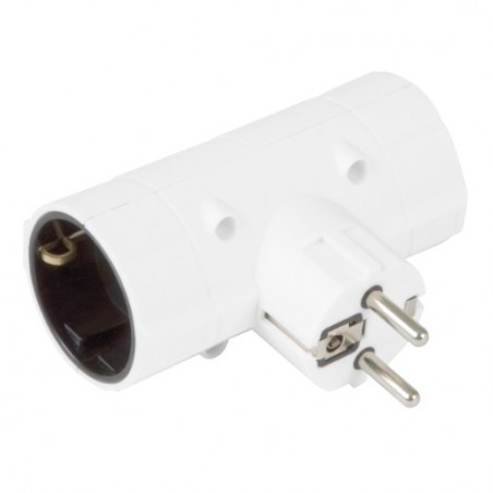 AMIG 8397  
 Adaptador schuko de 2 vías 3207  
 85 x 100 x 43 mm  
 Policarbonato  
 Blanco
