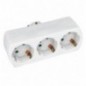 AMIG 8400  
 Adaptador schuko de 3 vías 3210  
 Policarbonato  
 Blanco