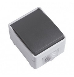 AMIG 8459  
 Conmutador cruce estanco IP54 3611  
 90 x 65 x 52 mm  
 Policarbonato  
 Gris