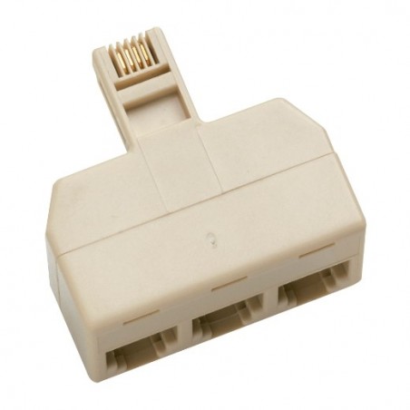 AMIG 8514  
 Distribuidor telefónico triple 3002  
 Policarbonato  
 Blanco marfil