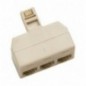 AMIG 8514  
 Distribuidor telefónico triple 3002  
 Policarbonato  
 Blanco marfil