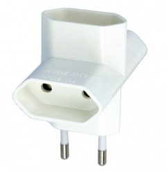 AMIG 8555  
 Adaptador de 3 vías 3202  
 44 x 46 x 65 mm  
 Policarbonato  
 Blanco