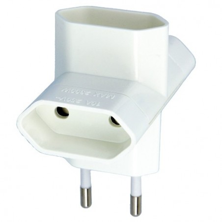 AMIG 8555  
 Adaptador de 3 vías 3202  
 44 x 46 x 65 mm  
 Policarbonato  
 Blanco