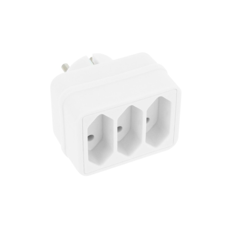 AMIG 8559  
 Adaptador de 3 vías 3206  
 65 x 48 x 75 mm  
 Policarbonato  
 Blanco