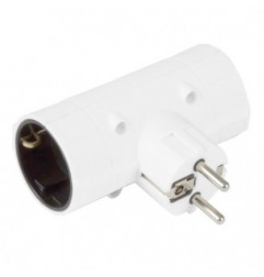 AMIG 8560  
 Adaptador schuko de 2 vías 3207  
 85 x 100 x 43 mm  
 Policarbonato  
 Blanco