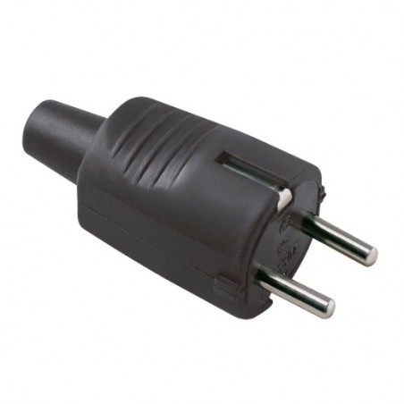 AMIG 8575  
 Clavija schuko 3273  
 75 x 32 mm  
 Polipropileno  
 Negro