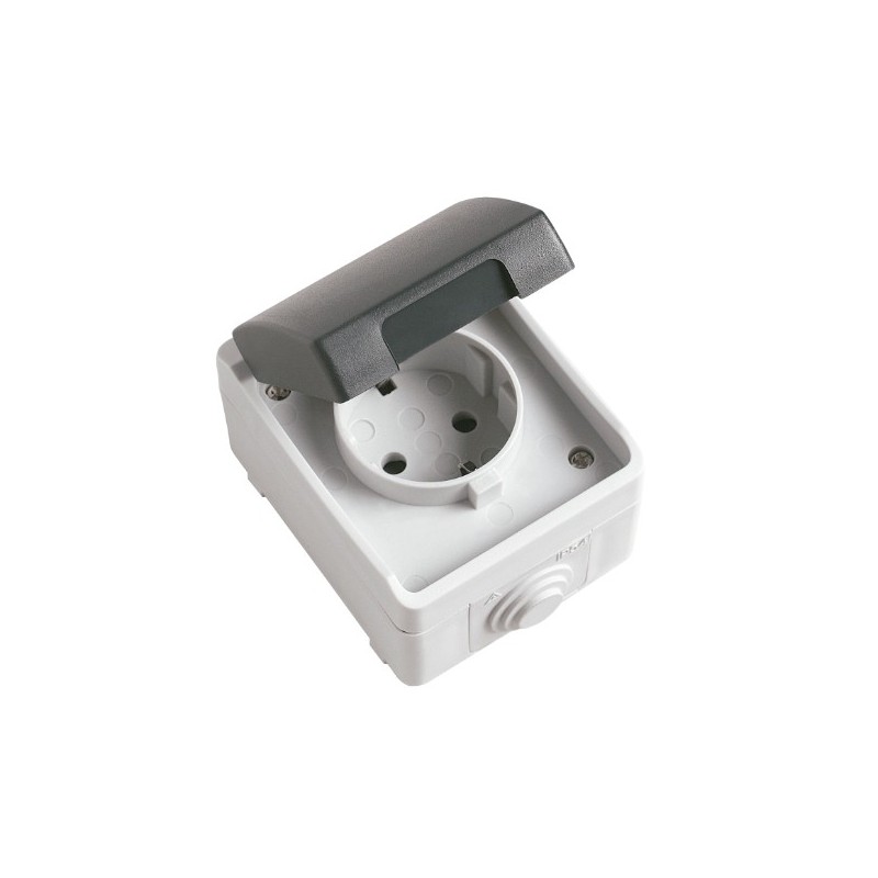 AMIG 8674  
 Base estanca IP54-IP44 3600  
 90 x 65 x 52 mm  
 Policarbonato  
 Gris