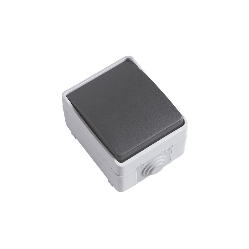 AMIG 8676  
 Conmutador cruce estanco IP54 3611  
 90 x 65 x 52 mm  
 Policarbonato  
 Gris