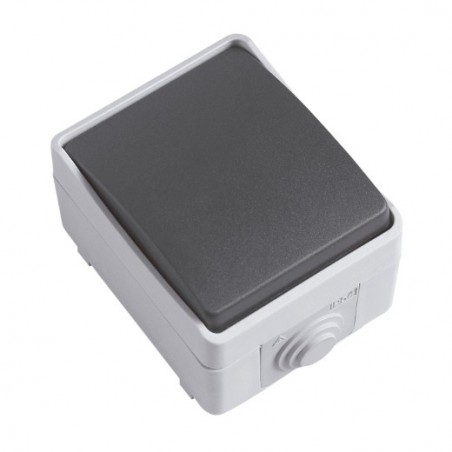 AMIG 8676  
 Conmutador cruce estanco IP54 3611  
 90 x 65 x 52 mm  
 Policarbonato  
 Gris