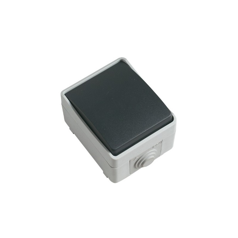 AMIG 8678  
 Interruptor estanco IP54 3621  
 90 x 65 x 52 mm  
 Policarbonato  
 Gris