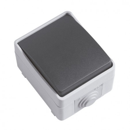 AMIG 8680  
 Pulsador estanco IP54 3640  
 90 x 65 x 52 mm  
 Policarbonato  
 Gris