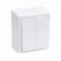 AMIG 8919  
 Conmutador doble sobreponer 3812  
 Polipropileno  
 Blanco