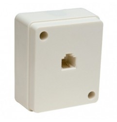 AMIG 8927  
 Toma telefónica de sobreponer 3861  
 66 x 55 mm  
 Polipropileno  
 Blanco