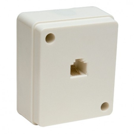 AMIG 8927  
 Toma telefónica de sobreponer 3861  
 66 x 55 mm  
 Polipropileno  
 Blanco