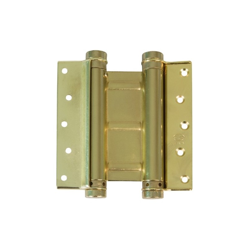 AMIG 9813  
 Bisagra doble acción 3037  
 125 x 126 mm  
 Acero  
 Latonado barnizado
