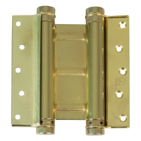 AMIG 9813  
 Bisagra doble acción 3037  
 125 x 126 mm  
 Acero  
 Latonado barnizado