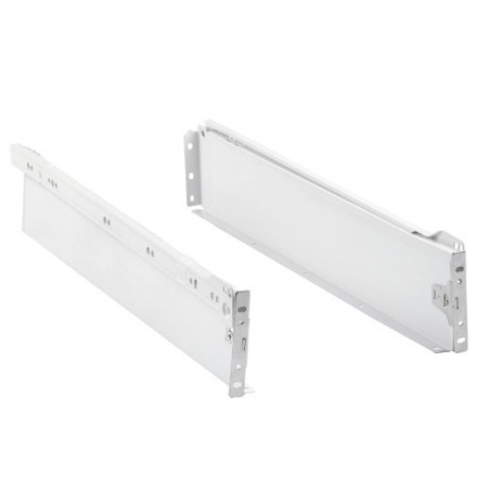 AMIG 9820  
 Guía para cajón con rodillos 30  
 86 x 400 mm  
 Acero  
 Blanco
