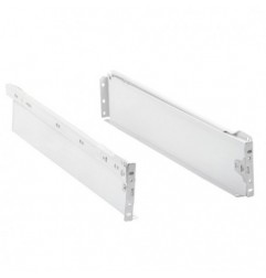 AMIG 9821  
 Guía para cajón con rodillos 30  
 86 x 450 mm  
 Acero  
 Blanco