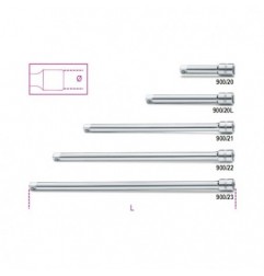 900/22 Alargadera con cuadrado macho y hembra de 1/4&quot,, cromada