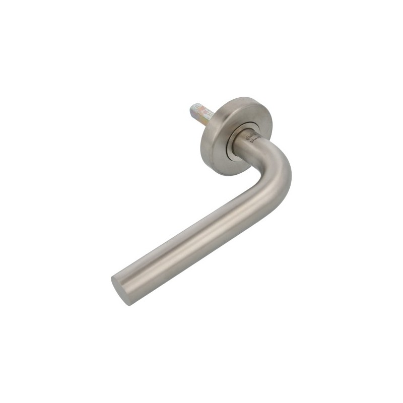 AMIG 9950  
 Manilla con roseta 4EI  
 Ø53 mm  
 Acero inoxidable 18/8  
 Mate - Izquierda