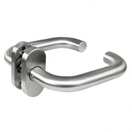 AMIG 9953  
 Manilla con roseta 3O  
 61 x 32 mm  
 Acero inoxidable 18/8  
 Mate