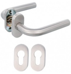 AMIG 9954  
 Manilla con roseta 4O  
 61 x 32 mm  
 Acero inoxidable 18/8  
 Mate