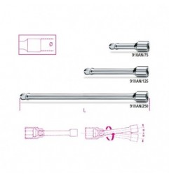 910AN/250 Alargadera acodada con cuadrado macho y hembra de 3/8&quot,, cromada