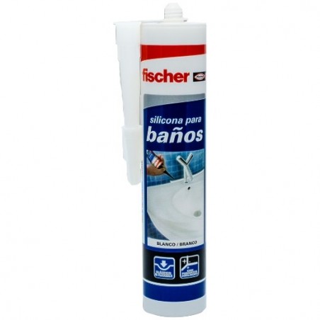SILICONA BAÑOS BLANCO - 300 ml fischer: 20818