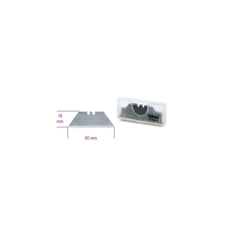 1772RL/2 10 cuchillas trapeciales largas de repuesto, en estuche, para 1772H, 1772M, 1772R, 1774,1777BMT y 1777T