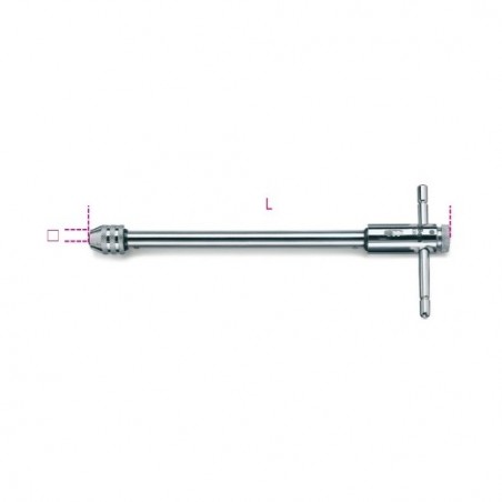 436L/2 Giramachos con carraca reversible, tipo largo, cromado
