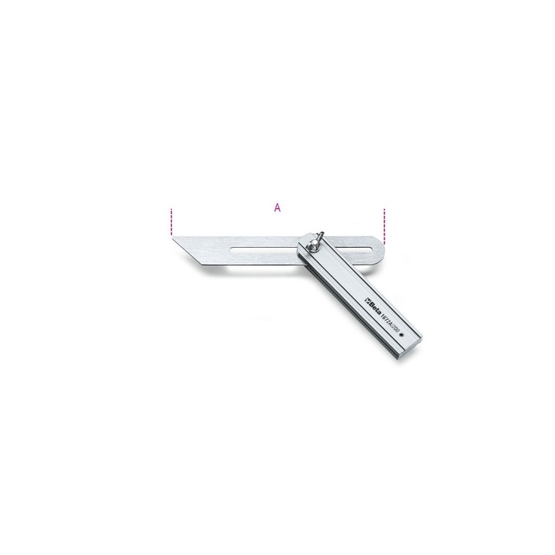 1672A 200 Falsa escuadra con hoja de acero cromado y base de aluminio