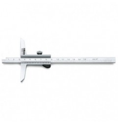 1656 200 Calibre de cursor de profundidad deslizante de acero inoxidable templado, en estuche