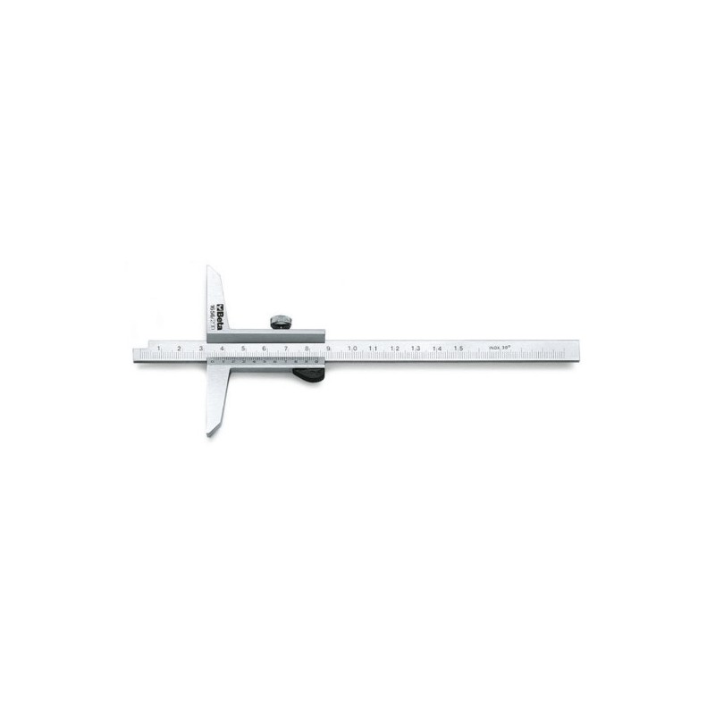 1656 200 Calibre de cursor de profundidad deslizante de acero inoxidable templado, en estuche