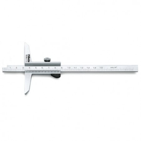 1656 200 Calibre de cursor de profundidad deslizante de acero inoxidable templado, en estuche