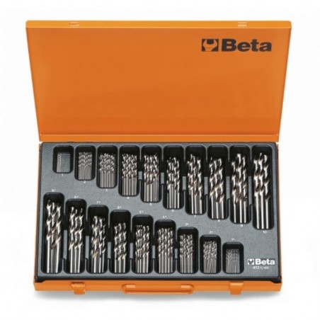 412/C150 Juego de 150 de brocas HSS helicoidales rectificadas, en caja metálica