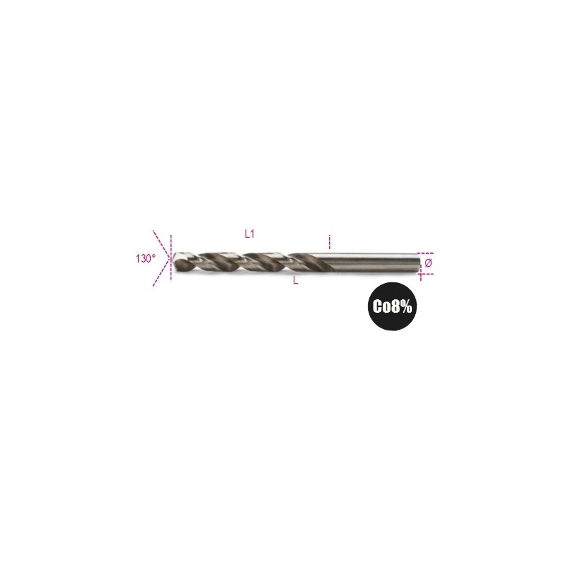 415 12,00 Broca HSS-CO 8% helicoidal rectificada