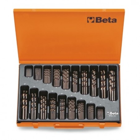 415/C116 Juego de 116 de brocas HSS-CO 8% helicoidales rectificadas, en caja metálica