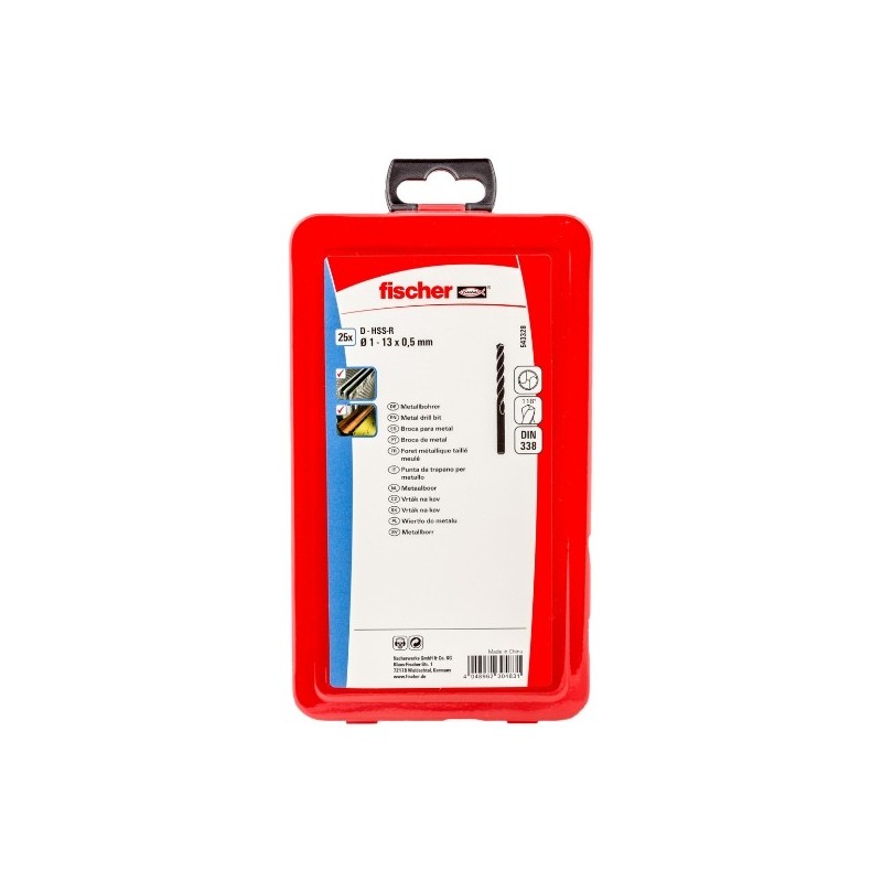 ESTUCHE 25 HSS-R DIN338 1-13 fischer: 543328