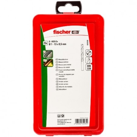 ESTUCHE 25 HSS-Co DIN338 1-13 fischer: 543330