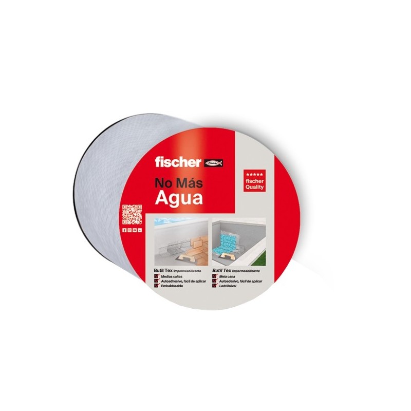 Cinta Butilica de Tela 10 cm x 10 m x 0,8 mm fischer: 564132