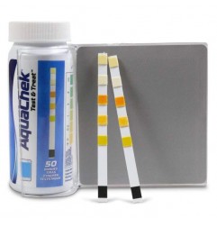 TIRAS AQUACHECK 3 TEST CLORO LIBRE / PH / ALCALINIDAD (50U)