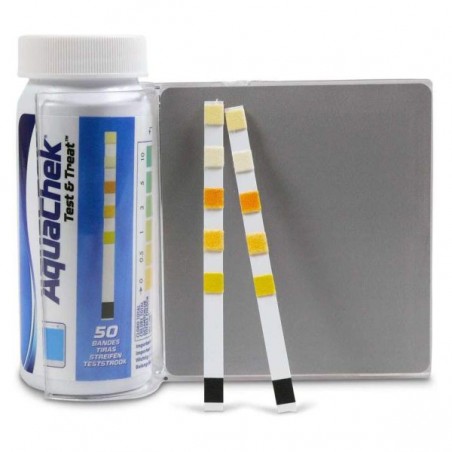 TIRAS AQUACHECK 3 TEST CLORO LIBRE / PH / ALCALINIDAD (50U)