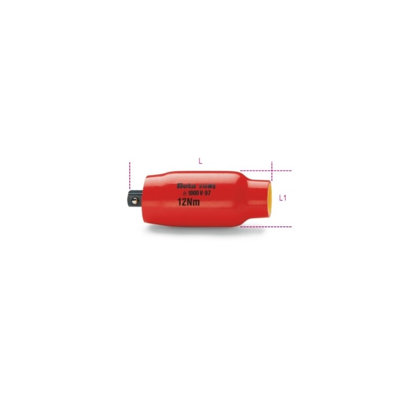 910MQ/PT 12 Alargadera precalibrada con cuadrado hembra de 3/8&quot,, aislada