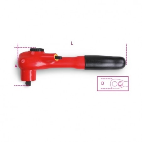 910MQ/55 Carraca reversible con cuadrado macho de 3/8&quot,, aislada