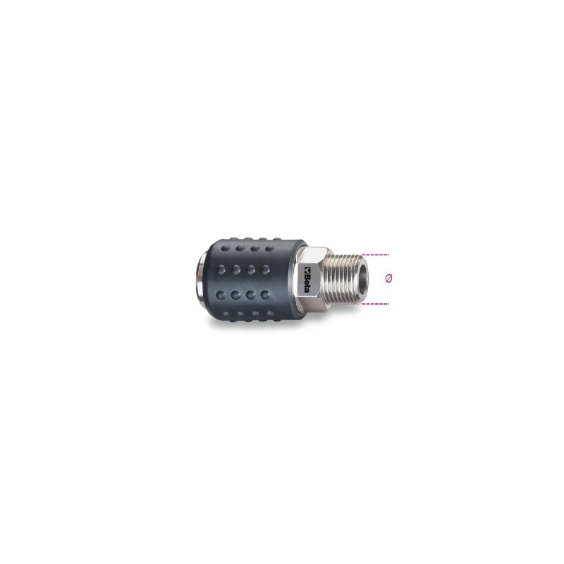 1917M 1/4 Racor universal de esfera con goma antichoque