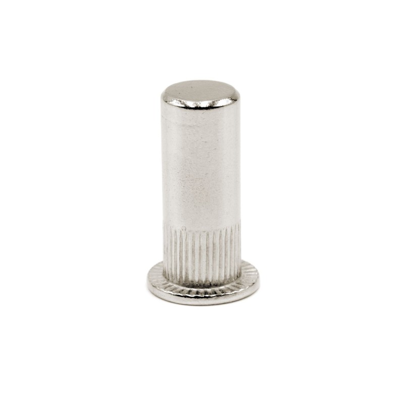 TUERCA REMACHABLE CILINDRICA RANURADA FONDO CERRADO CABEZA ANCHA ACERO M4 X 16,5