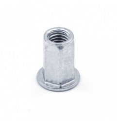 TUERCA REMACHABLE HEXAGONAL FONDO ABIERTO CABEZA ANCHA ACERO M10 X 26