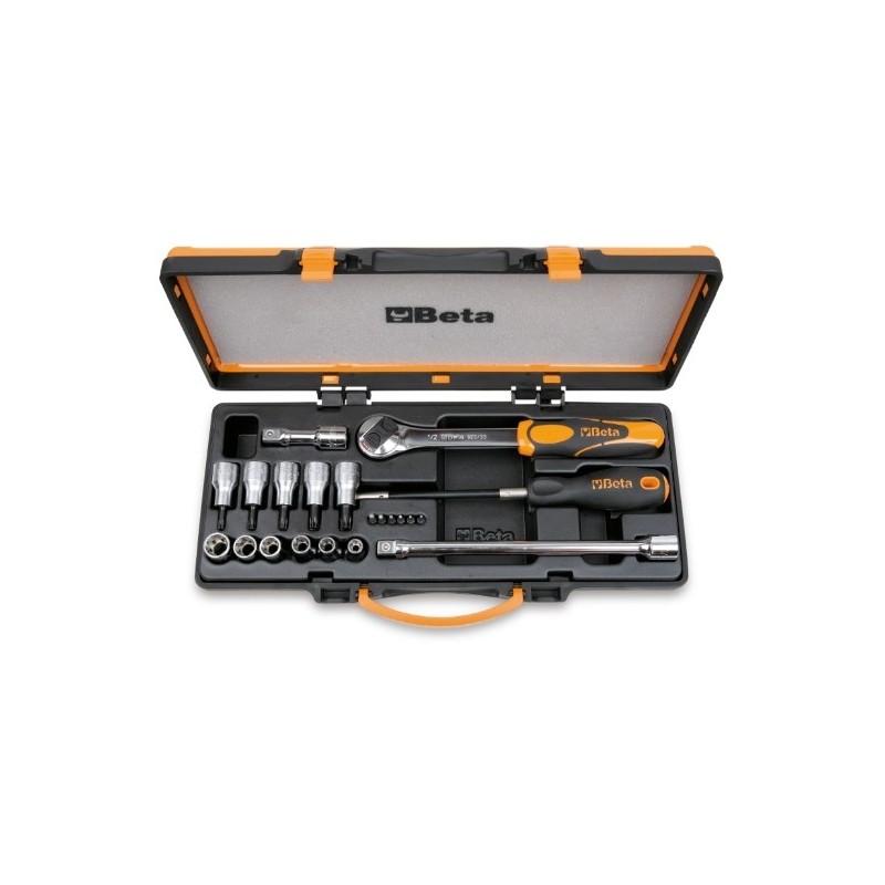 920TX/C17 Surtido de 6 puntas, 6 vasos, 5 vasos con punta y 4 accesorios para tornillos Torx&reg,, en caja de metal